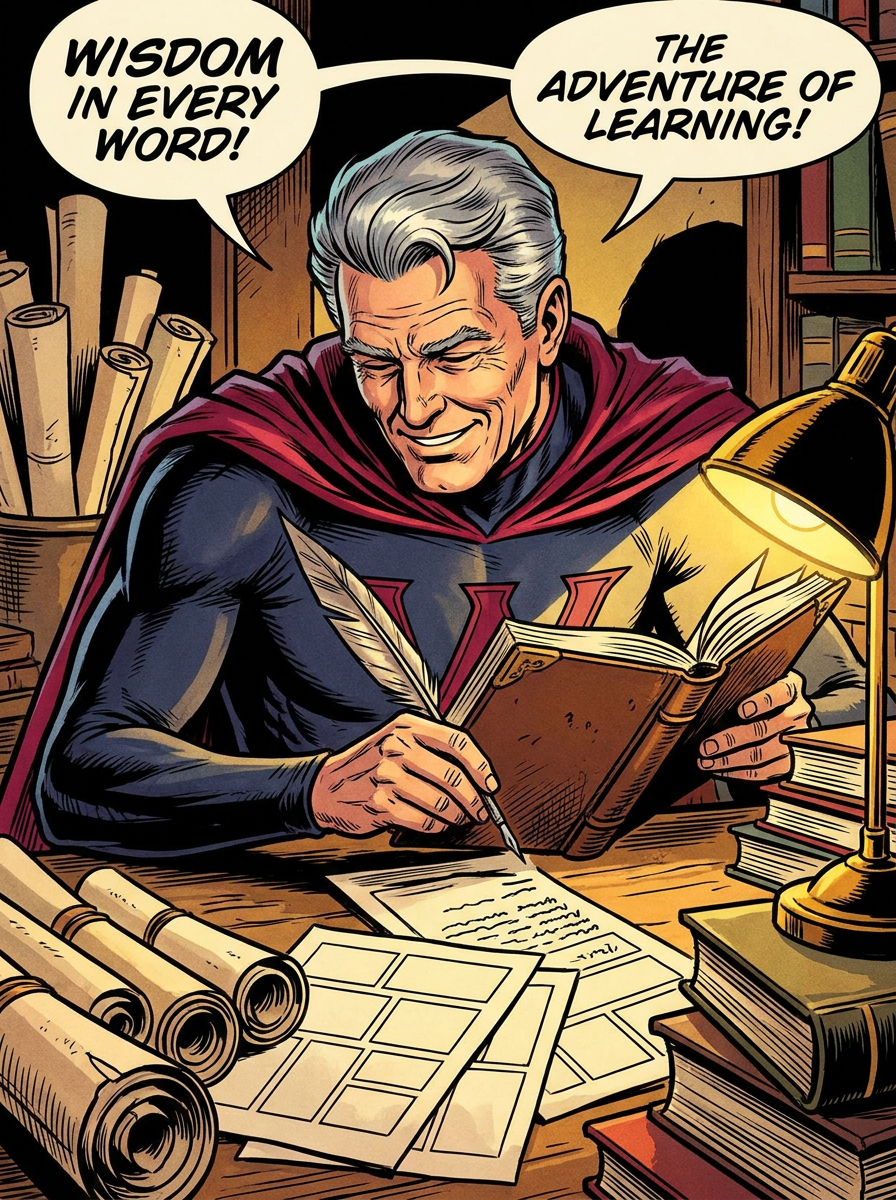 Jim Barber as The Dark Knight of Logic - DC Comics style illustration